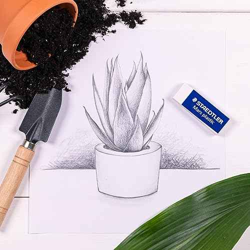 STAEDTLER Mars Lumograph Graphite Artist Pencil Pack, 12 Degrees (8B, 7B, 6B, 5B, 4B, 3B, 2B, B, HB, F, H, 2H), Mars Plastic Eraser, 61 100 P