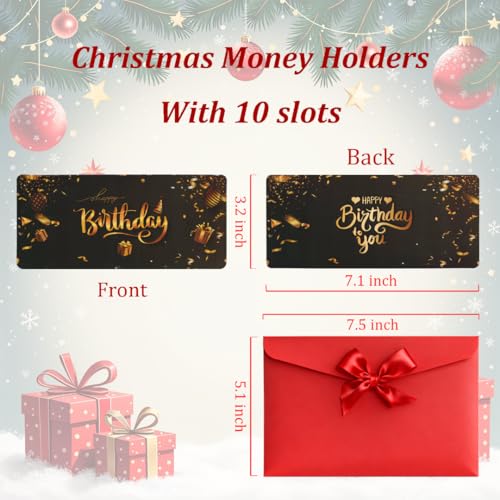 Black Birthday Money Envelopes with 10 Slots - Gift Card Holder for Cash & Gifts
