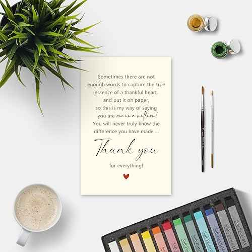 Lovely Thank You Card for Friend, Appreciation Card for Boss Coworker Teacher Mentor, Sweet Friendship Gifts for Him Her, One in A Million