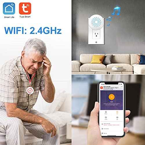 SINGCALL Tuya Caregiver Pager Smart Wireless Calling System WiFi SOS Emergency Home Caring Nurse Buzzer Call Bell System for Old People Patients Children