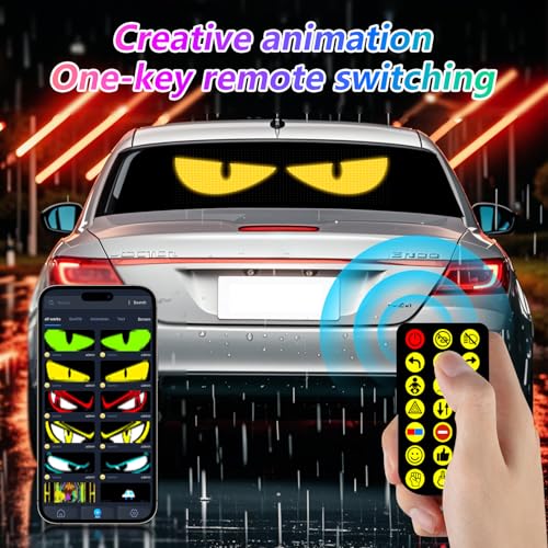 LED Sign, 28''x5''Huge Bright Pre-Made Animations & Text Programmable Led Car Sign, Open Sign, Scrolling Huge Bright Advertising Bluetooth APP Control LED Sign for Car| Store | Christmas