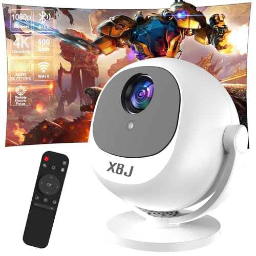 [Built-in Apps] 5G WiFi Bluetooth Smart 360¡Æ Rotatable Projector,4K support HD Portable Projector, Mini Projector with Stereo Speaker. Indoor, Outdoor Use,Compatible with TV Stick Smartphone/ pc/USB