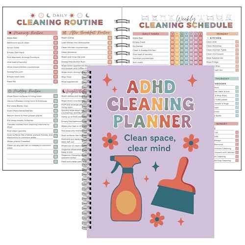 ADHD Cleaning Planner | Home Cleaning Schedule for Adults | Daily, Weekly, Monthly, Yearly Cleaning Checklist | Declutter, Organizing, Family | ADHD Cleaning and Organizing Planner for Women