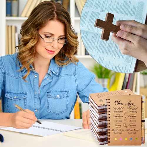 20 PCS Christian Gifts Prayer Journal Set, 10 Bible Verse Pens & Small Spiral Notebook, Bulk Church Notes Notebook Supplies - Faith Based Gifts for Women, Christian Stuff