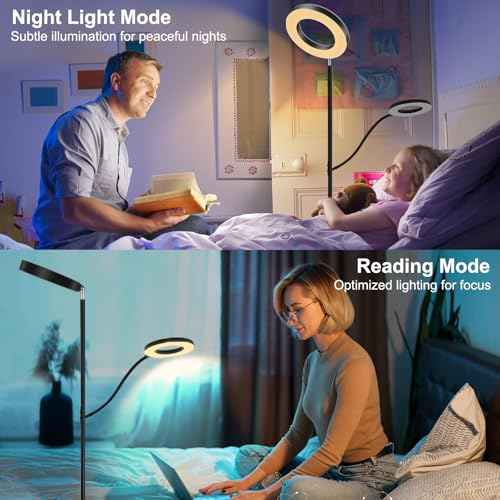 RGB Floor Lamp, 36W/3000LM Super Bright Modern Tall Standing Lamp, 3 Color Temperatures Torchiere Sky Lamp with Dimmable Reading Light, Remote & Touch Control for Living Room, Bedroom, Office