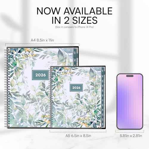 Ensight 2026 Appointment Book and Planner 8.5" x 11" Large Hourly Weekly Daily Schedule Planner with Tabs, 15 Minute Time Slots, Floral Calendar Organizer Jan 2026 ? Dec 2026 Appointment Book - Floral