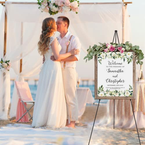 2PCS Black Easel Stand for Wedding Sign Stand, 66 Inch Portable Adjustable Poster Stands for Display, Floor Tripod Collapsible Display Easel, Balck Metal Easel Stand with Portable Bags