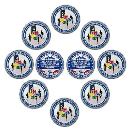 BHealthLife 10 Pcs Team Spirit Award Coins Set Appreciation Gifts for Employees Inspirational Coins Bulk Gifts for Coworkers Team Members Staffs Students