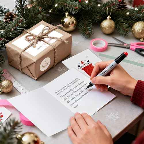 Christmas Cards with Envelopes & Stickers 24 Pack, 8 Assorted Minimalist Designs with Christmas Messages, 4x6 Inch Holiday Greeting Cards with Envelopes & Stickers ? Elegant Xmas Card Set for Friends, Colleagues & Clients