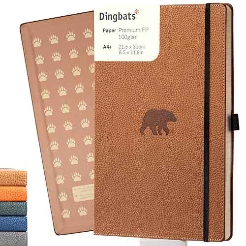 Dingbats* - Wildlife Dotted Extra Large A4 Notebook - PU Leather Hardcover Journal for Work, Writing - Pocket, Elastic Closure, Pen Holder, Bookmark