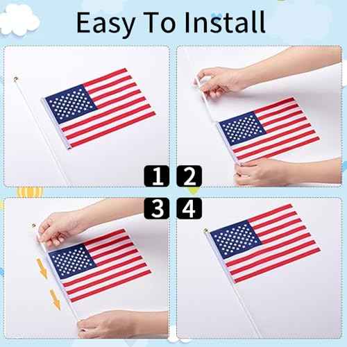 200 Pack World Country Flags on Sticks, Mini Handheld National Flags - Includes Most Countries, 8.2 x 5.5 Inches