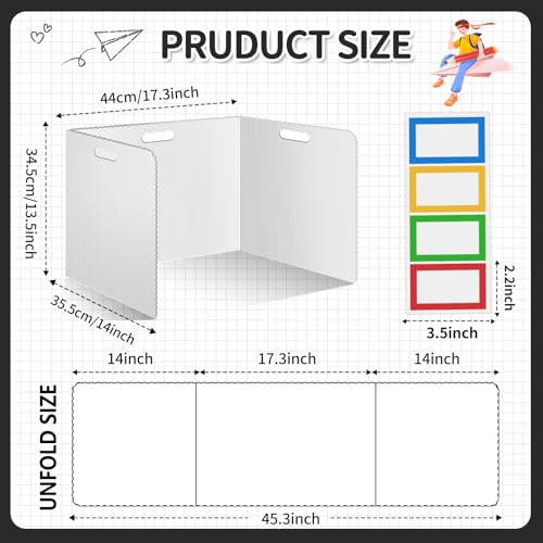 30 Pcs Desk Dividers for Students Plastic Durable and Waterproof Privacy Folders Shields Test Dividers(30pcs White)