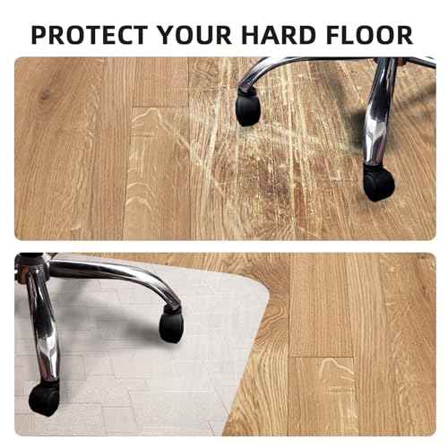 Chair Mat for Hardwood Floor, 48x36 inches Floor Mat Protector for Office Chair, Desk, Home, Frosted Pattern Rectangle Floors Protector
