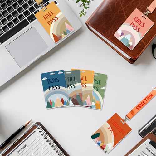 WorldBazaar Hall Passes Lanyards School Passes for Classrooms Set of 6 Lanyards Moving Mountains Bathroom Pass for Student Library Office Nurse Boy Girl Teacher Lanyard School Supplies