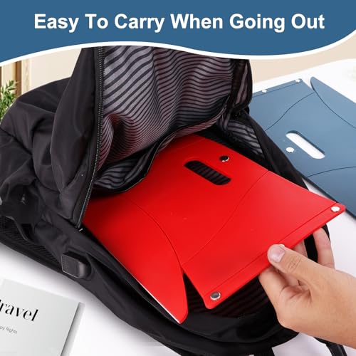 2Pcs Portable Airplane Foot Rest for Travel Under Desk, Blue & Red