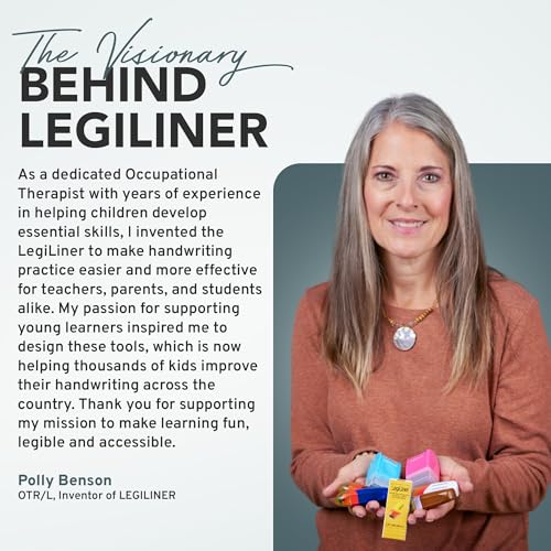 LEGILINER 3/4" Dashed Handwriting Line Teacher Stamp - Refillable Ink, Classroom & Home Use