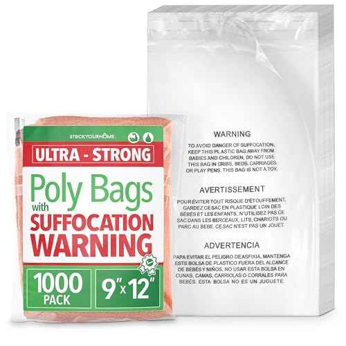 9¡± x 12¡± Self-Sealing Clear Poly Bags (1000 Pack), Packing Envelopes with Suffocation Warning for Shipping & Mailing Clothing and Toys, Small Business Supplies