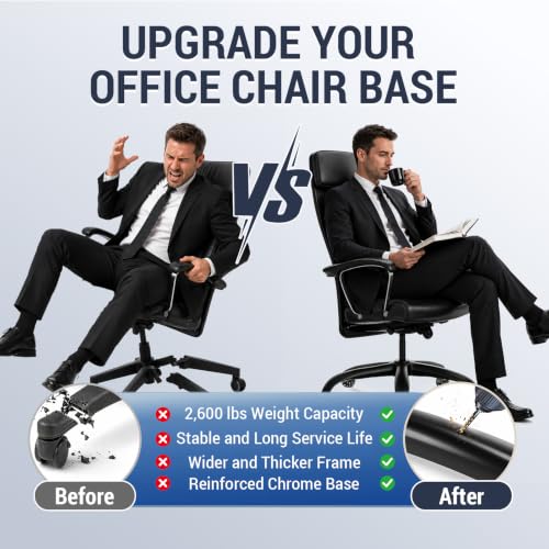 MASTERY MART Heavy-Duty Office Chair Base Replacement 2500 Lbs Matte Black 28" USB