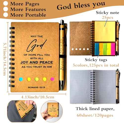 30 Sets Christian Notebooks Bulk Prayer Journals Inspirational Christian Gifts Bible Notebook with Bible Verse Pens for Women Men Church Members Bible Study Groups & Church Families