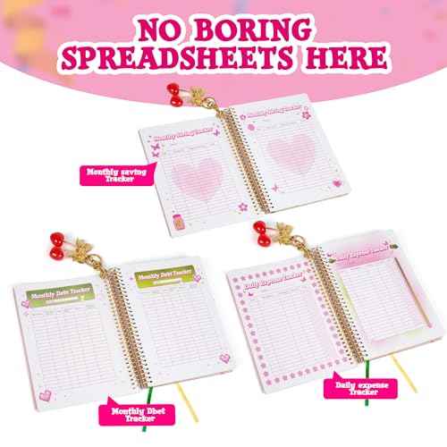 GIRL MATH Budget Planner and Monthly Bill Organizer ? Expense Tracker Notebook Budget Binder ? 12 Months Undated Monthly Budget Journal Spending Tracker ? Cute Girly Planner Budget Book (STARS COVER)
