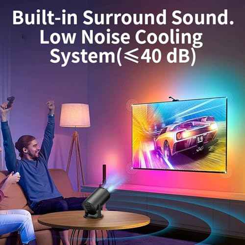 Mini Projector with WiFi, 1080P Full HD Portable Projector, 270¡Æ Adjustable, Video Movie Projector for Android Laptop PC Smartphone