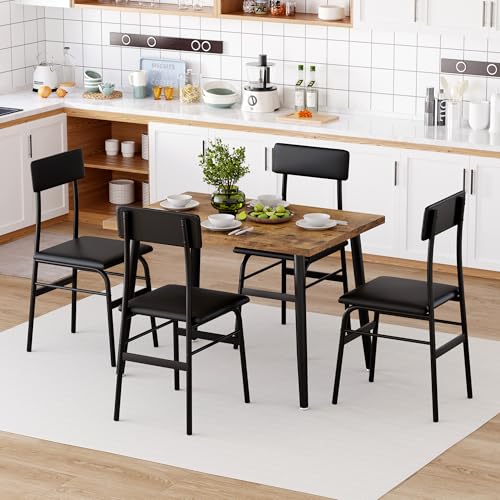 IDEALHOUSE 4-Person Dining Table Set for Small Spaces – Modern Industrial Kitchen Table