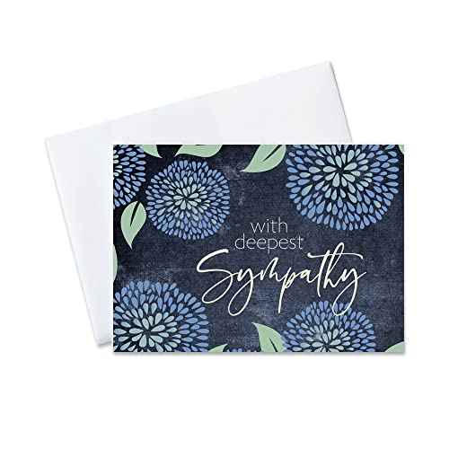 Sympathy Cards with Envelopes for Family and Business (Floral Designs) Bulk 25 Pack of Elegantly Designed Condolence Cards with Envelopes (5x7 inch - A7) Office, Work, Employees & Clients (S2001)