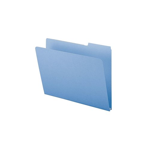 Smead Pressboard File Folder, 1/3-Cut Tab, 1" Expansion, Letter Size, Blue, 25 per Box (21530)
