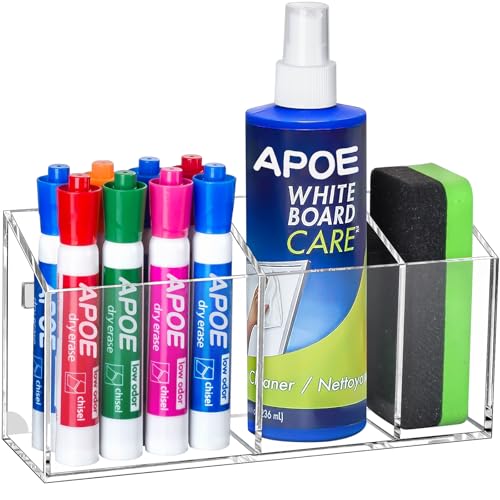 Banafich Transparent Magnetic Dry Erase Marker Holder for Whiteboard & Fridge