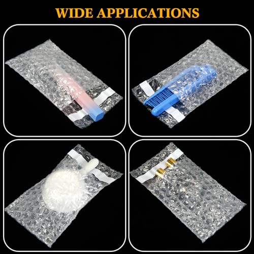 PerKoop Double Bubble Pouches 3.15 x 4 Inch, 200 Pack - Transparent Shipping Bags with Self-Adhesive Seal