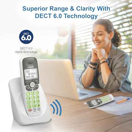 VTech Cordless Phone with DECT 6.0, Full-Duplex Speakerphone, Lighted Display, Backlit Keypad, Caller ID/Call Waiting, Volume Control, Hearing Aid Compatible, Wall Mount | VG131 (White)
