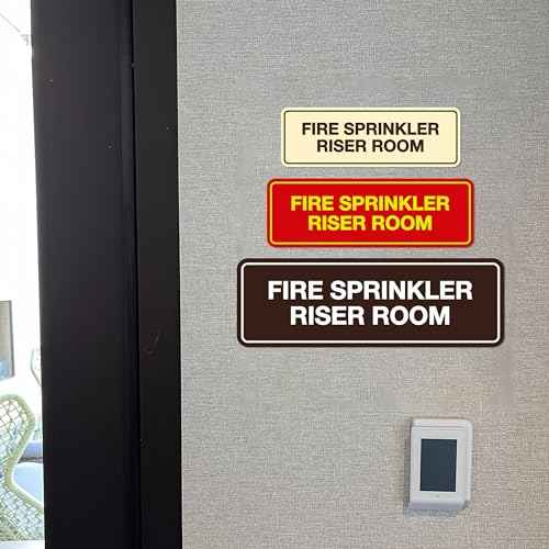 Signs ByLITA Standard Fire Sprinkler Riser Room Sign (Red) - Medium (5 Pack)