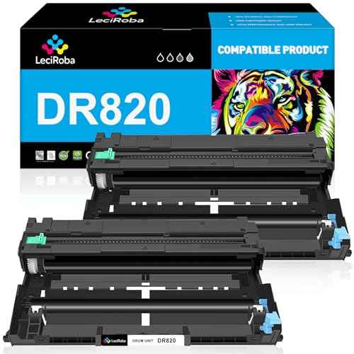 LeciRoba DR-820 Drum Unit Replacement for Brother DR820 for HL-L6200DW MFC-L5850DW MFC-L5900DW MFC-L6700DW MFC-L5800DW HLL6200DW HL-L5200DW HLL5100DN Printer (Yields Up to 30,000 Pages, Black, 2-Pack)