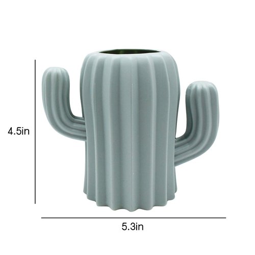 AIBEARTY 2 PCs Creative Cactus Shaped Pencil Holder Container Desktop Pen Brush Organizer Office Stationery Supplies Home Decor,Green+Pink