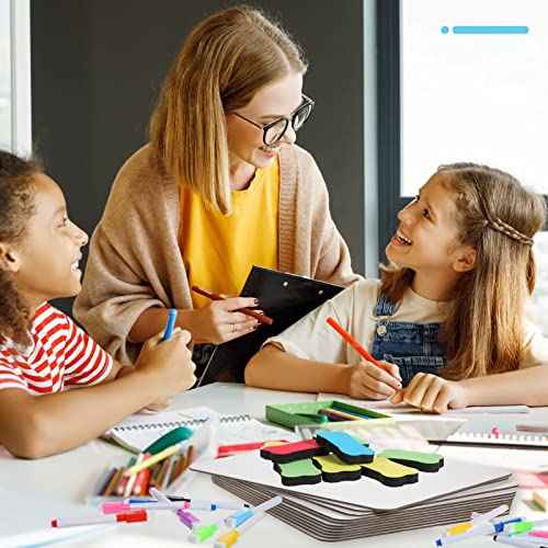 Henoyso 48 Set Double Sided Dry Erase Boards, Back to School Supplies for Classroom Office,8.3 x 11.2 Inch Small Whiteboard with Erasers and Markers, White Lapboards Bulk for Students Teachers