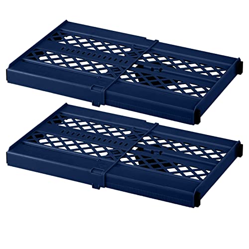 LockerMate Adjust-A-Shelf Locker Shelf 2-Pack Blue, Fits Any Height, Easy Install