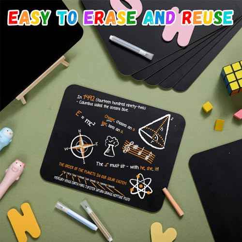 12 Pcs Chalk Board 9.5" x 12" Frameless Chalkboard for Kids Mini Wooden Chalk Board Small Chalkboard Signs Student School Supplies for Kids Classroom Home Office Restaurant