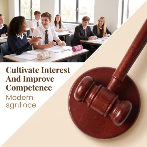 Wooden Gavel Set with Sound Block - Handcrafted Judge Hammer for Court & Legal Gift
