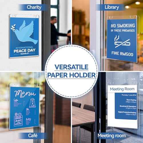 26 Pack Wall Mount Acrylic Sign Holder 8.5 x 11 Clear Display Table Stand, Double Sided Flyer Plastic for Picture Paper Frame Home Office Menu Retail Show Fair