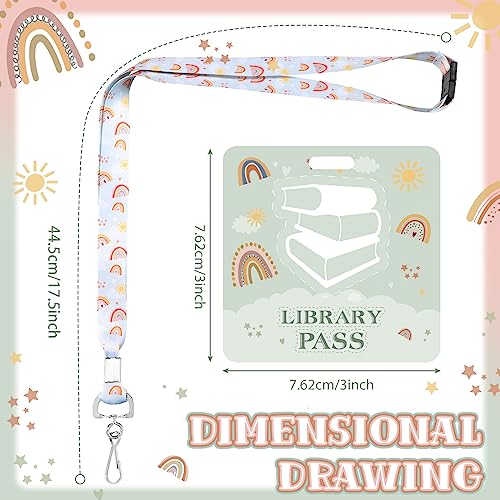 Kosiz 6-Pack Reusable PVC Boho Hall Passes with Lanyards for School & Classroom Management