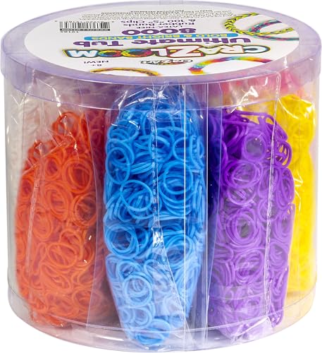 Cra-Z-Loom Ultimate Rubber Band Kit – 8000 Latex-Free Bands + 100 S Clips, Bright Assorted Colors