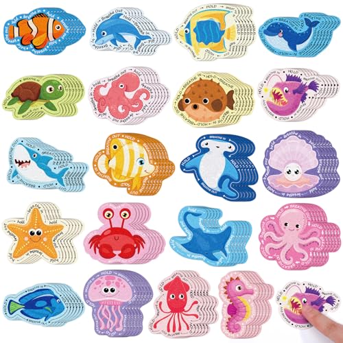 Fulmoon Ocean Animals Sensory Anxiety Stickers 120 pcs Textured Calm Stickers for Stress Relief