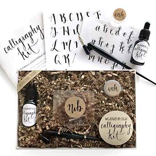 Calligraphy Starter Kit - Beginner Modern Calligraphy DIY Kit - Oblique Pen Hand Lettering with Nib