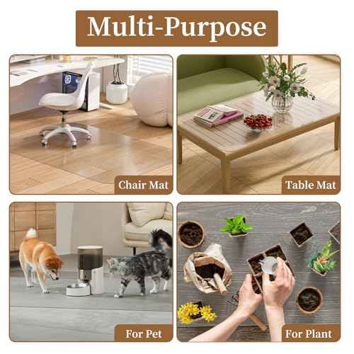 Office Chair Mat for Hardwood Floor, 48" X 60" Desk Chair Mat for Hard Floors, PVC Clear Floor Protector for Home and Office Floor Mat - Can't be Used on Carpet