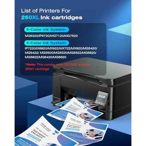 PGI-250XL CLI-251XL Ink Cartridge Replacement for Canon 250xl 251xl Ink Cartridge Use for PIXMA MX922, MG5420, MG5520, MG5522, MG6320, MG6620, iP7220 Printer