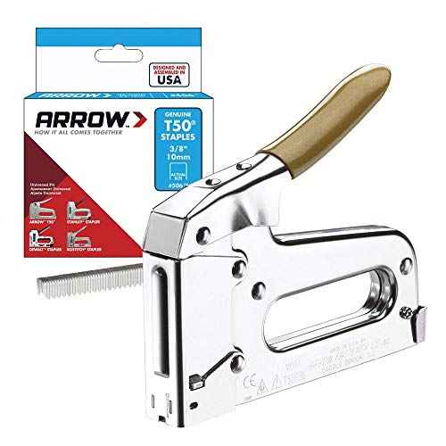 Arrow T50PBN Heavy Duty Manual 2-in-1 Staple Gun and Brad Nailer for Upholstery, Framing, Insulation, Crafts, and Furniture, Silver