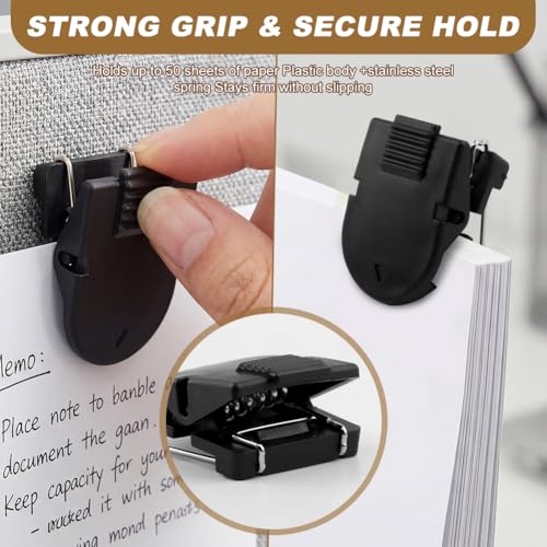 Black 24pcs Cubicle Wall Clips for Bulletin Boards & Fabric Displays