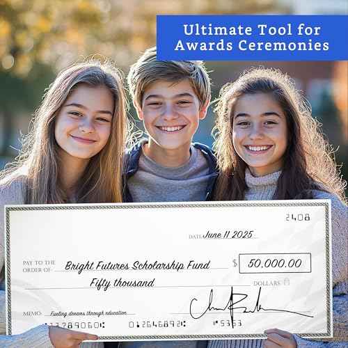 Giant Check (38 x 16 inches) - Big Checks for Presentations, Awards, Donations, Ceremonies and Events