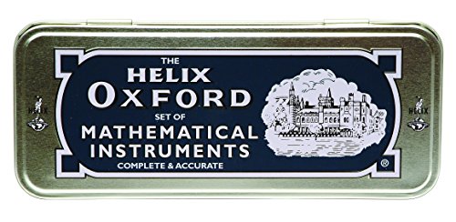 Helix Oxford Maths Set with Storage Tin - Original Version, 9-Piece School Kit