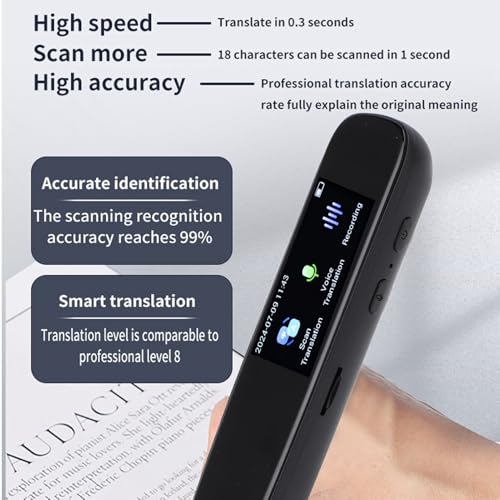 Translation Scanning Pen, Mobile Scanner Translator, Reading Pen, 112 Language Translating Device, OCR Digital for Language Learners Business Travel Meetings